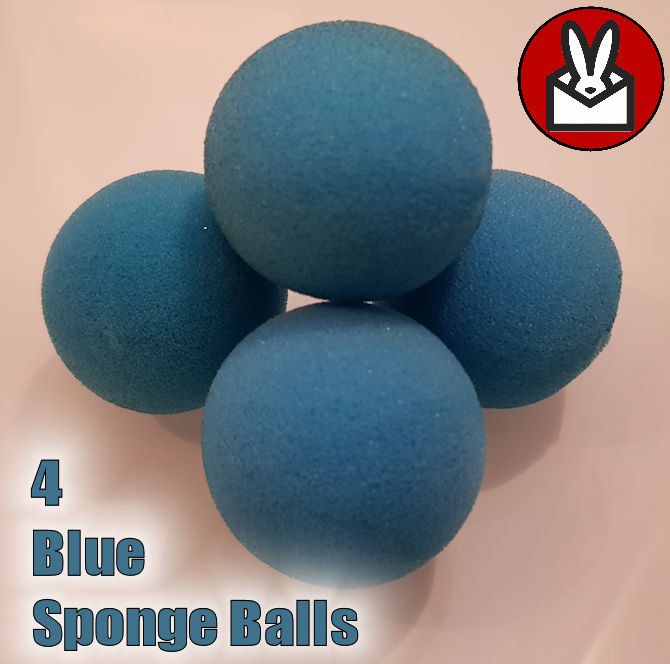 4 BLUE SOFT MAGIC MULTIPLYING SPONGE BALLS CLOWN KID TRICK FOAM BALL 1.